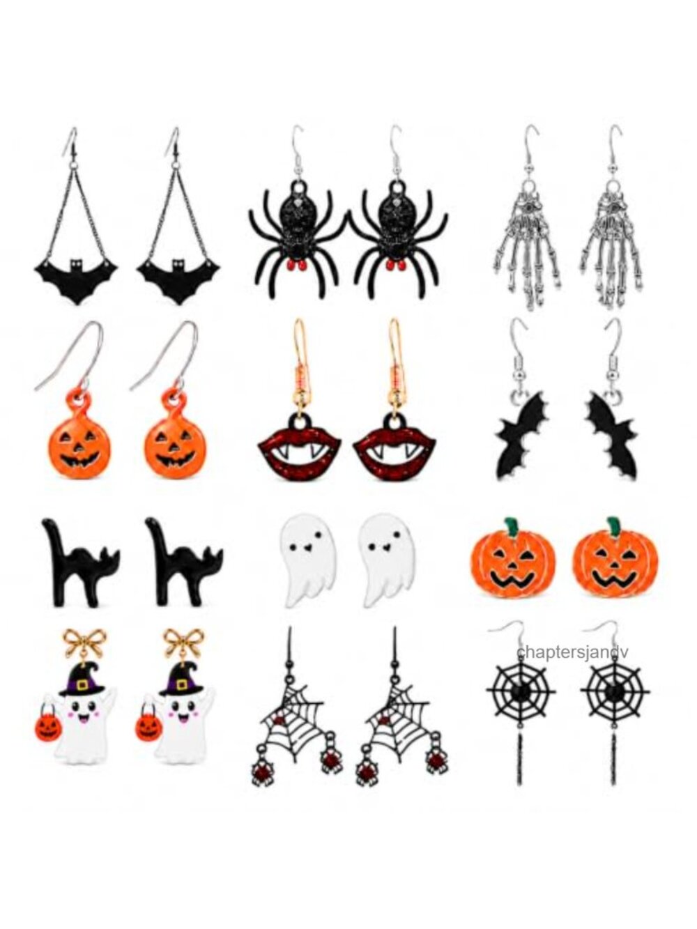 Halloween Stud Dangle Earrings Set Sterling Silver French Wire
